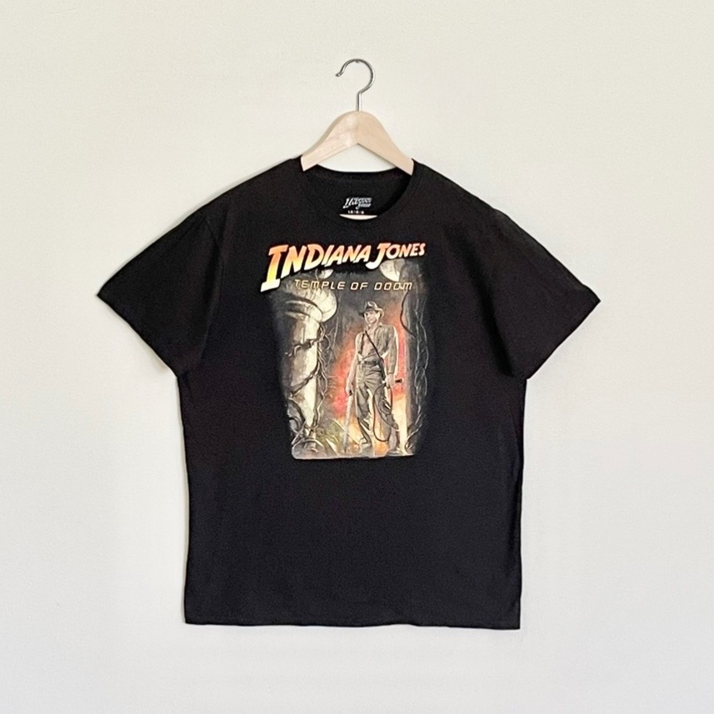 NEW Indiana Jones The Temple of Doom Graphic Black Movie T Shirt Adult Large
